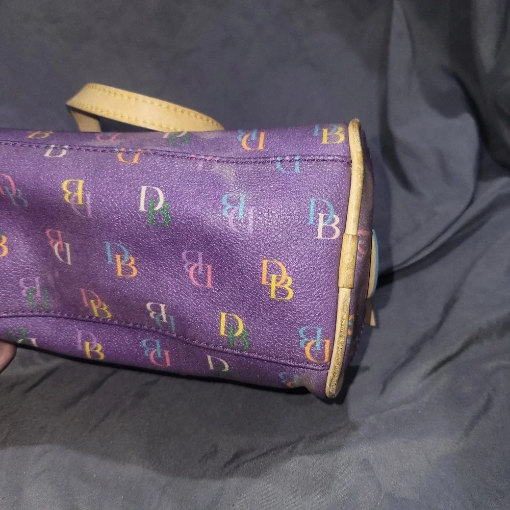 VTG Dooney and Bourke Mini Dome Boston Purple w/ Multicolored Zipper Y2K Bowling